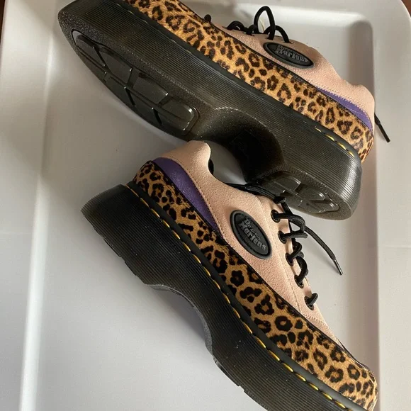 Doc Martens Buzz 5-Eye Leopard and Suede Size US 9L - Picture 2 of 6